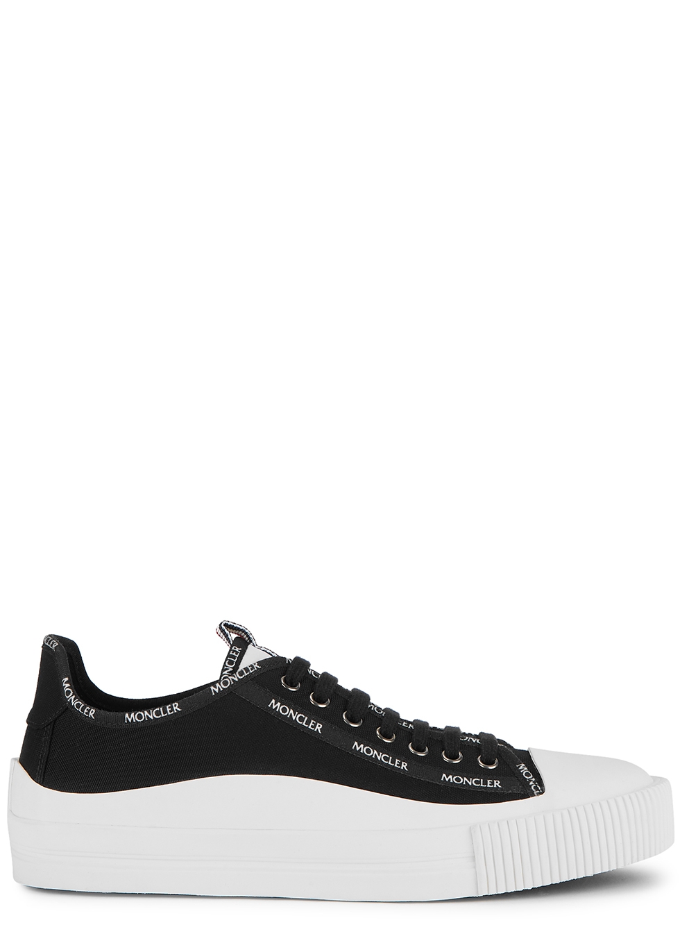 Moncler Glissiere black canvas sneakers incredible prices | sale at ...