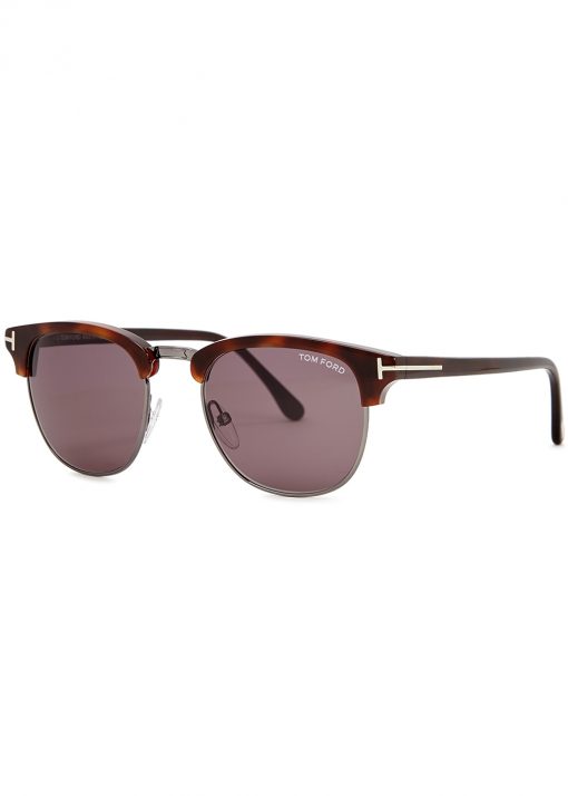 Sale online | Tom Ford Tortoiseshell clubmaster-style sunglasses color ...