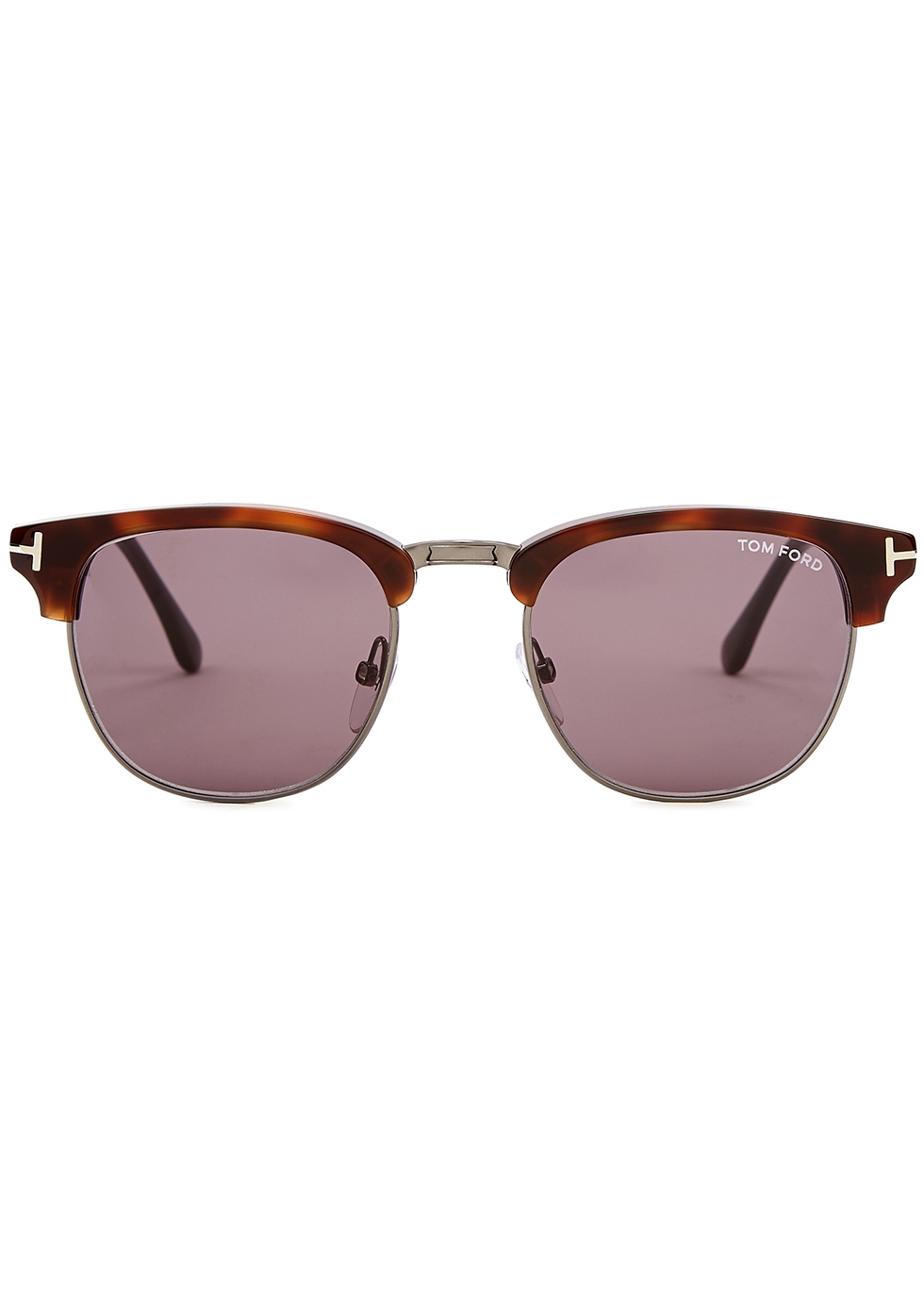 Sale online | Tom Ford Tortoiseshell clubmaster-style sunglasses color ...